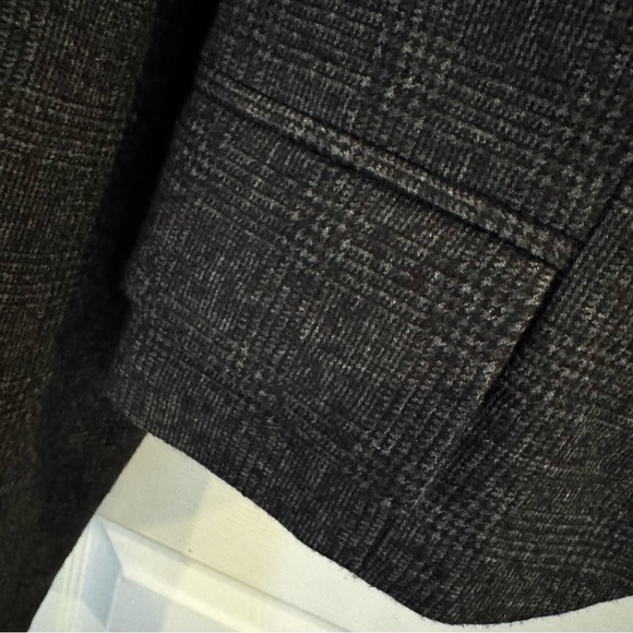 Tibi Kian Glenplaid Cropped Bomber Blazer Wool Blend Jacket Size Small - Picture 12 of 16